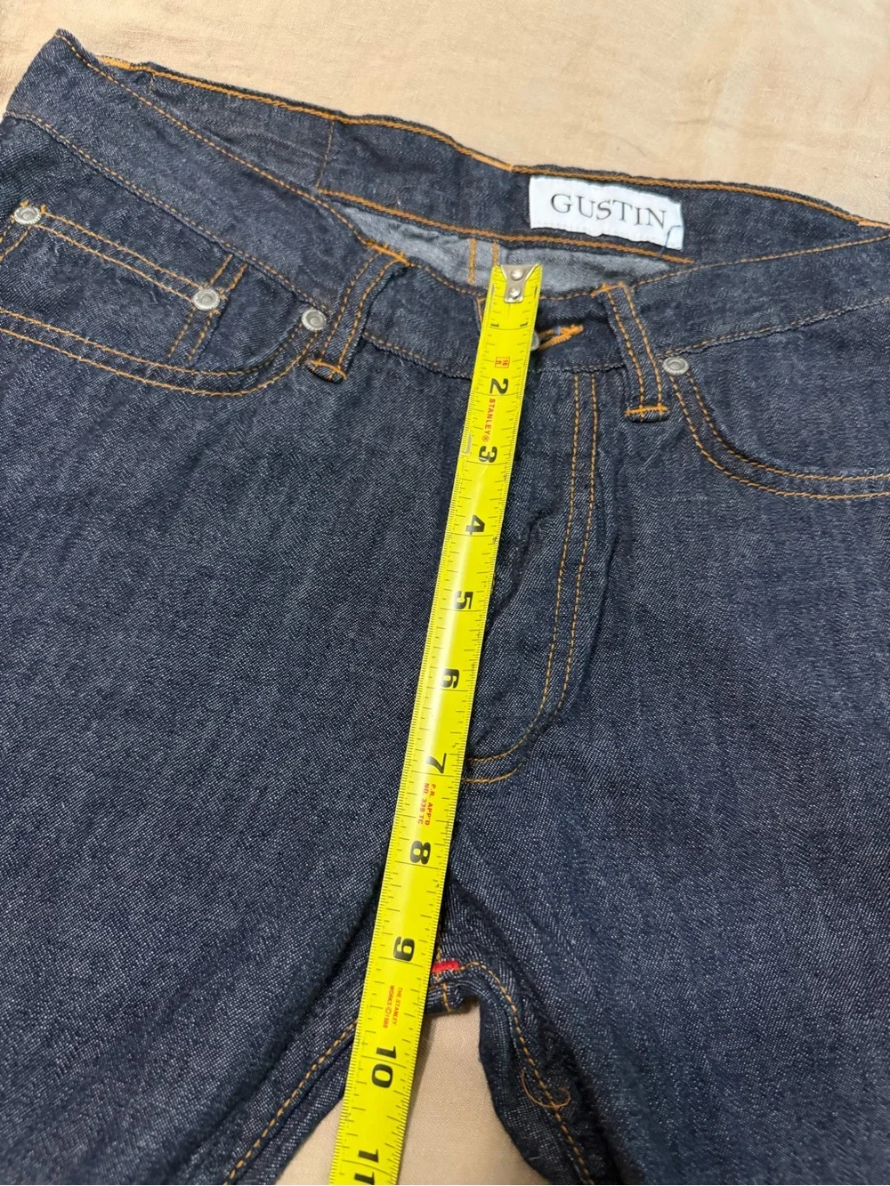 GUSTIN Men's  Slim Fit Raw Selvedge Denim Jeans Super Light NWOT waist 30